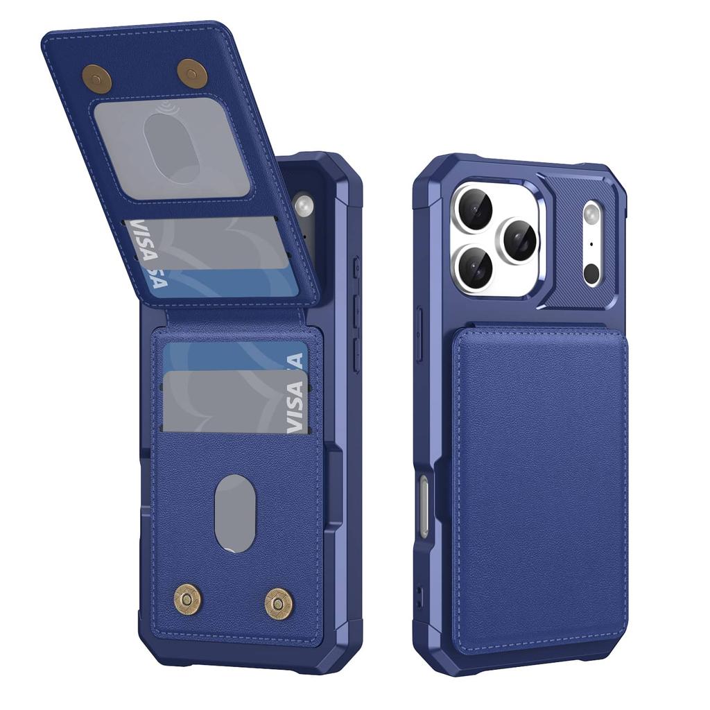 Wallet Case for iPhone 17 Pro Max/Air/17 Pro/17 with Card Slots, Flip Magnetic Closure Kickstand TPU Bumper Protective Cover