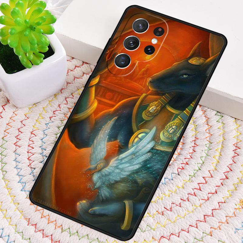Anubis Ägyptischer Gott Handyhülle für Samsung Galaxy note 10 pro S26 Ultra S23 S24 FE S25 S21 S22 PLUS stoßfest Hülle
