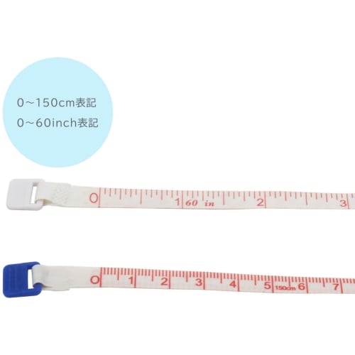 Audiophile Diet Tape Measure, Soft Type, 1.5m, Centimeter and Inch Indications, Retractable, Push Button, Blue and Green, 2-Piece Set