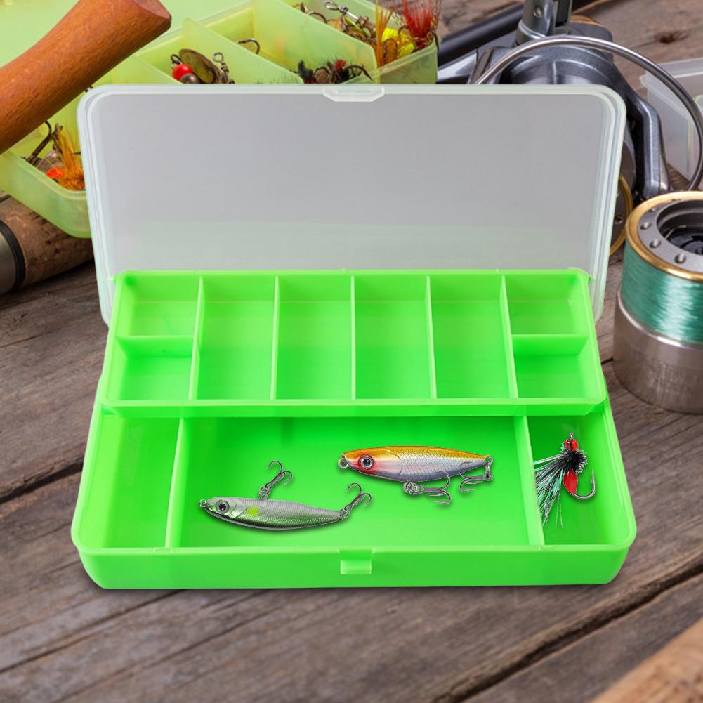 Double-Layer Fishing Box Bait Container Portable Lure Storage Box Fishing Tool Organizer Boxes for Bait & Accessories