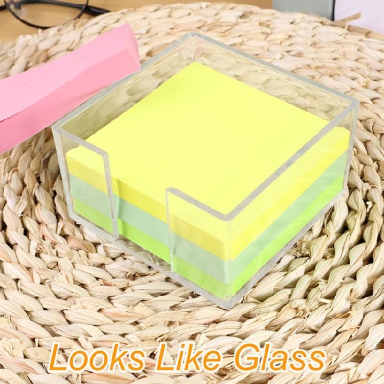 Large Sheets Writing Pad Stick Note Set In Premium Plastic Case Multiple Color Option For Productive Office Organization