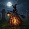 Halloween Decorations Indoor Spooky Standing Night Light Unique Witch Statue Table Lamp for Bedroom Halloween Decor