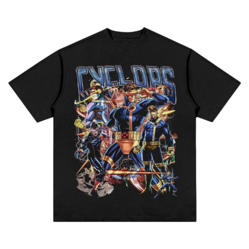 

Cyclops XMen MultiSuit Graphic TShirt Y2K Streetwear Cotton Casual Crew Neck Short Sleeve Tee for Men and Women Marvel 2XL