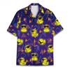 Summer Fun Duck Pattern Hawaiian Men's Shirt - Yellow Duck 3D Print - Casual Buttoned Shirt - Quick-Dry and Breathable