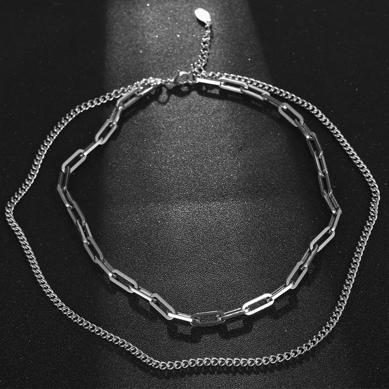 

Новое двухслойное мужское ожерелье в стиле хип-хоп с цепочкой на ключице YL429