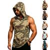 Men's Sleeveless Hooded Tank Top Muscle Fit Breathable Quick Dry Workout Gym Vest for Training Running