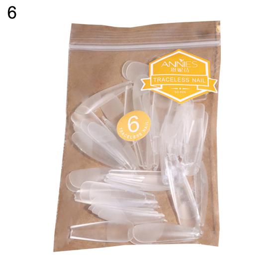 50Pcs/Bag FALSE Nails Long Lasting Ultra-thin T-shaped Transparent Nail Art Artificial Tips for