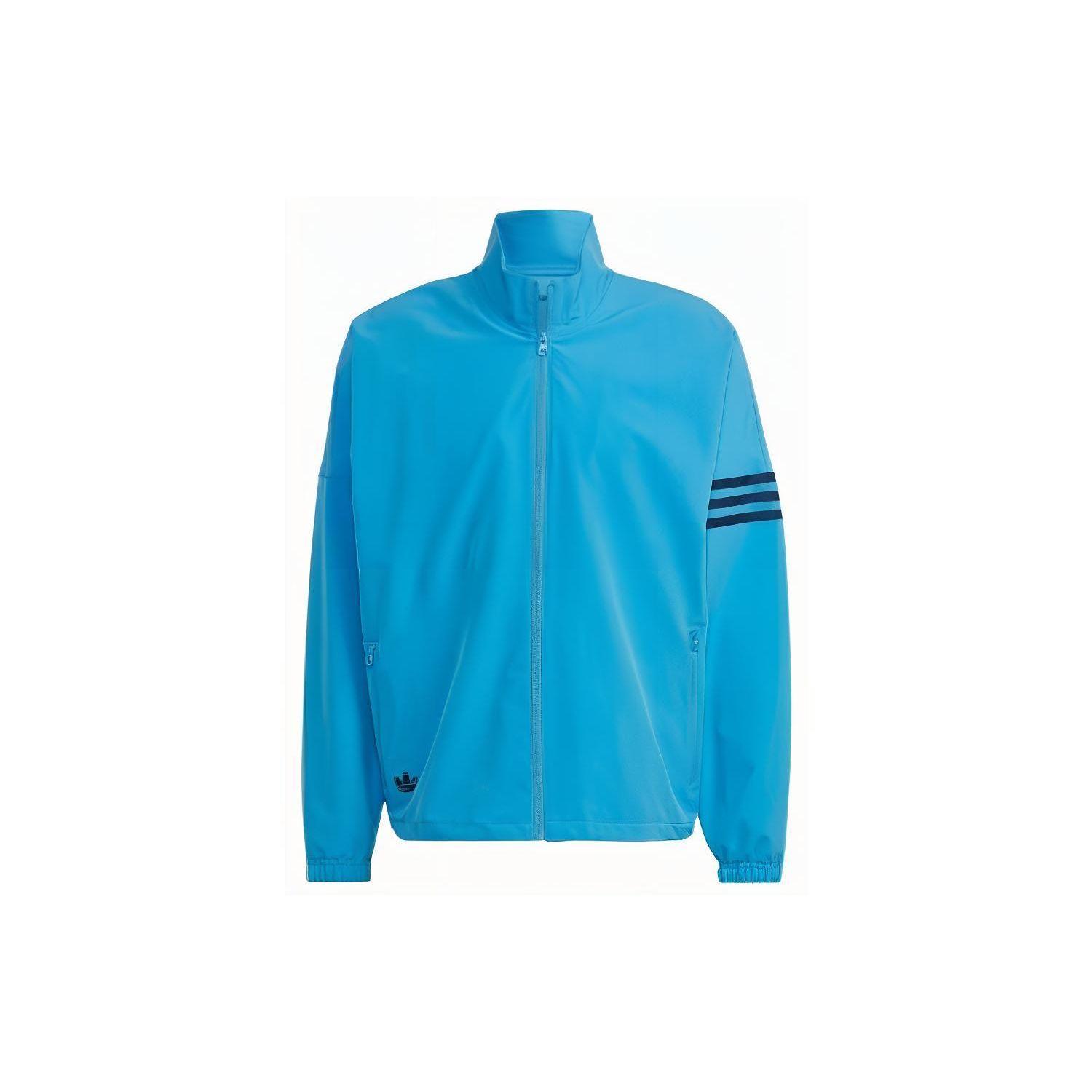 

Adidas однотонная куртка с нашивкой и логотипом на молнии, мужская куртка с воротником-стойкой, синяя HM1869 XXL