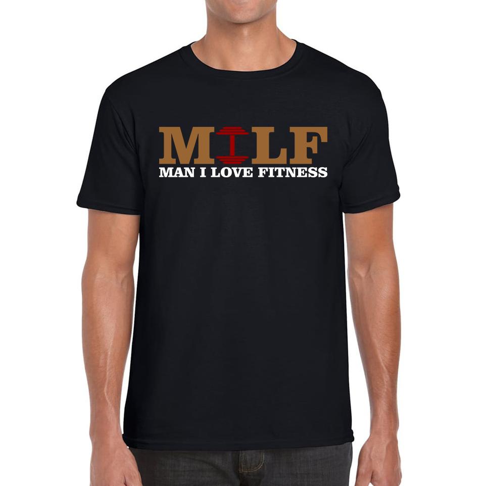 

Milf Man I Love Fitness Gym Lover Fitness Workout Funny Novelty Joke Humor Gift Spoof Milfs Naughty Meme Mens Tee Top L