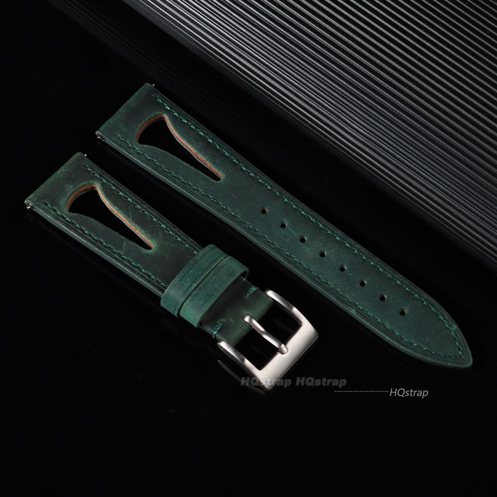 Leather Watchband Oil Wax Cowhide Strap Universal Retro Bracelet Waterproof Wristbelt Breathable Sport Belt 20mm 21mm 22mm 24mm