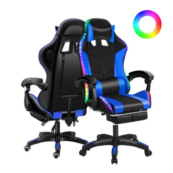 Herní židle s reproduktory kompatibilními s Bluetooth a RGB LED osvětlením Ergonomická masážní počítačová židle s nastavitelnou výškou