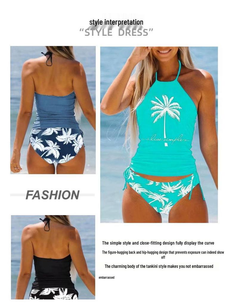 Bikini de Baño Conservador Multicolor Europeo y Americano 2024