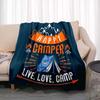Fashionable Blanket Summer Happy Camper Camping Throw Bed Sofa Office Air Conditioning Soft Leisure Travel Customizable Throw