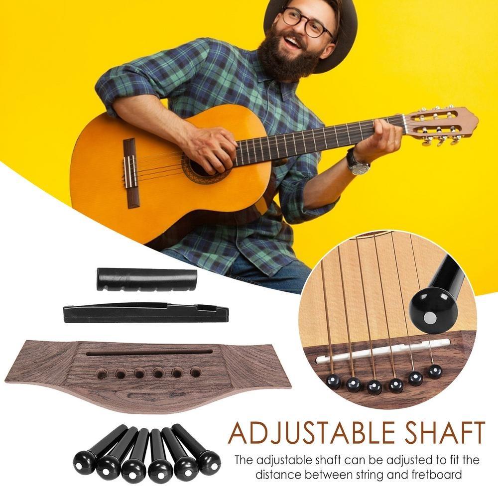 Rosewood Rosewood Bridge Pins Saddle Nut Sets Acoustic Guitar Lower Wooden Bridge  Folk Guitar