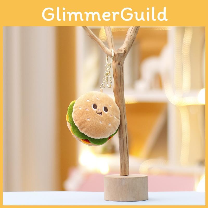 Hamburger Plush Keychain With Cute Design Perfect For Girl Backpack Accessories