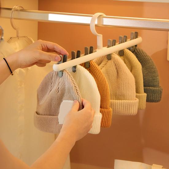 Hat Hanger 6 Clips Space-saving PP Strong Hold Baseball Cap Organizer