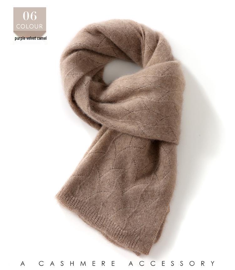 Women's Goat Cashmere Knit Scarf - Autumn/Winter Neck Warmer