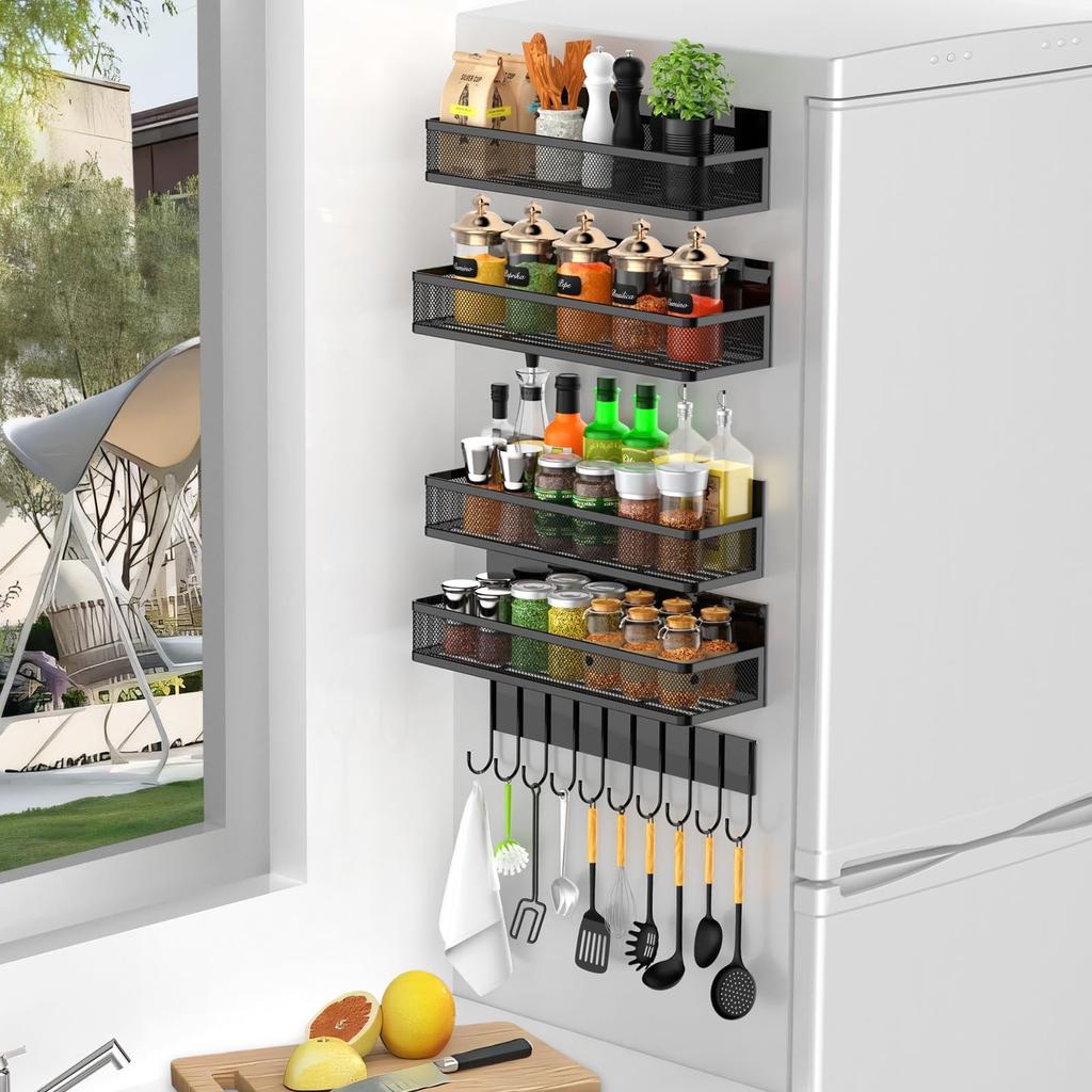 Non-punching Magnetic Refrigerator Rack Side Storage Kitchen Seasoning Multifunctional Side Seasoning Hanger