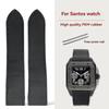 20mm 23mm Customized FKM Rubber Strap For Cartier Santos New Fluororubber Watchband Tank SANTOS 100 Leather Bottom Watch Strap
