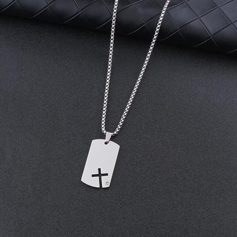 

Ожерелье с подвеской в ​​виде креста унисекс: Военный жетон из нержавеющей стали с полым дизайном
