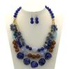 Women Chunky Colorful Collar Necklace Earrings Irregular Acrylic Stone Jewelry Accessories