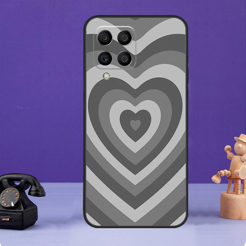 Latte Pink Brown Heart Aesthetic Case For Samsung Galaxy M34 M13 M53 M51 M31 M11 M14 M54 M12 M32 M52 M16 M36 M56 M15 M35 M55