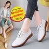 Soft Leather Mother Shoes, Soft Sole, Soft Surface, Ladies' Small Leather Shoes, Comfortable White Shoes, Casual Non-slip Cowhide Sole Toe Shoes