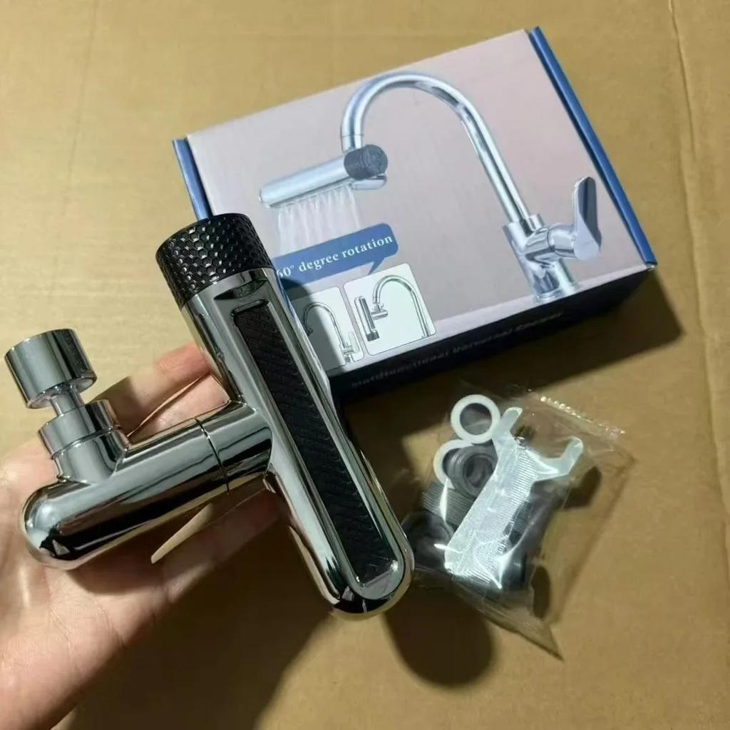 Kitchen Faucet Waterfall Multifunctional Water Tap Outlet Splash Proof Universal 360°Rotating Bubbler 6 Modes Nozzle Extension