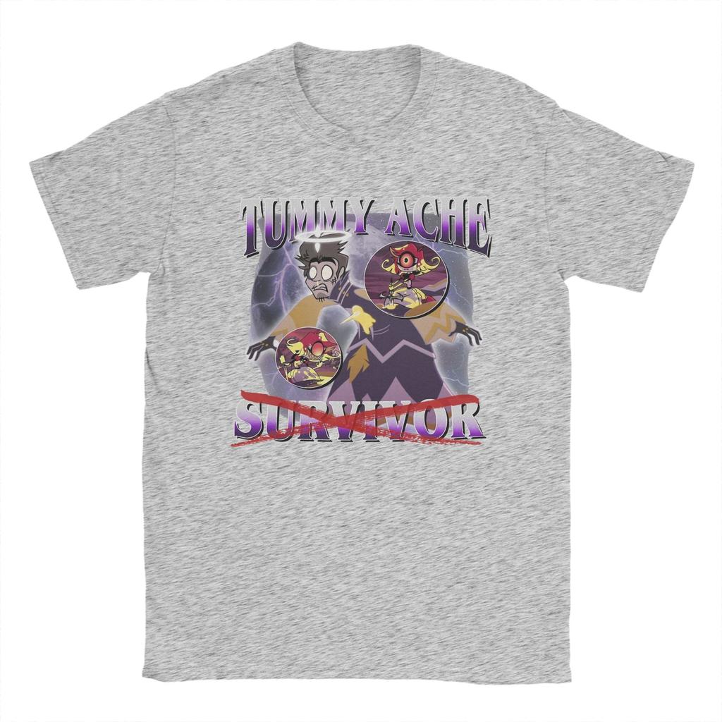 Adam Hazbins Hotels Tummy Ache Survivor Men's T Shirts Casual Tees Short Sleeve Crew Neck T-Shirt 100% Cotton Gift Idea Clothes