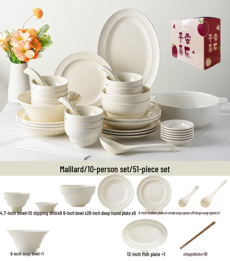 Ceramic Dinnerware Set: Bowls, Plates, and Chopsticks - 2025 Style Housewarming Gift