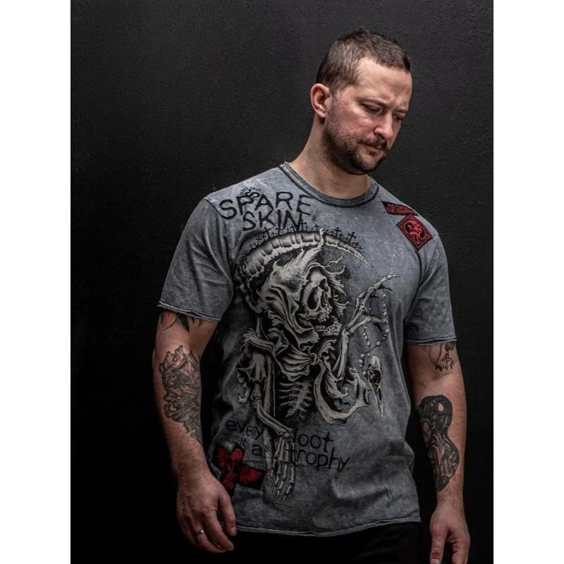 Summer Round Neck 3D Skeleton Print Top Fashionable Casual Short Sleeved Men's T-shirts