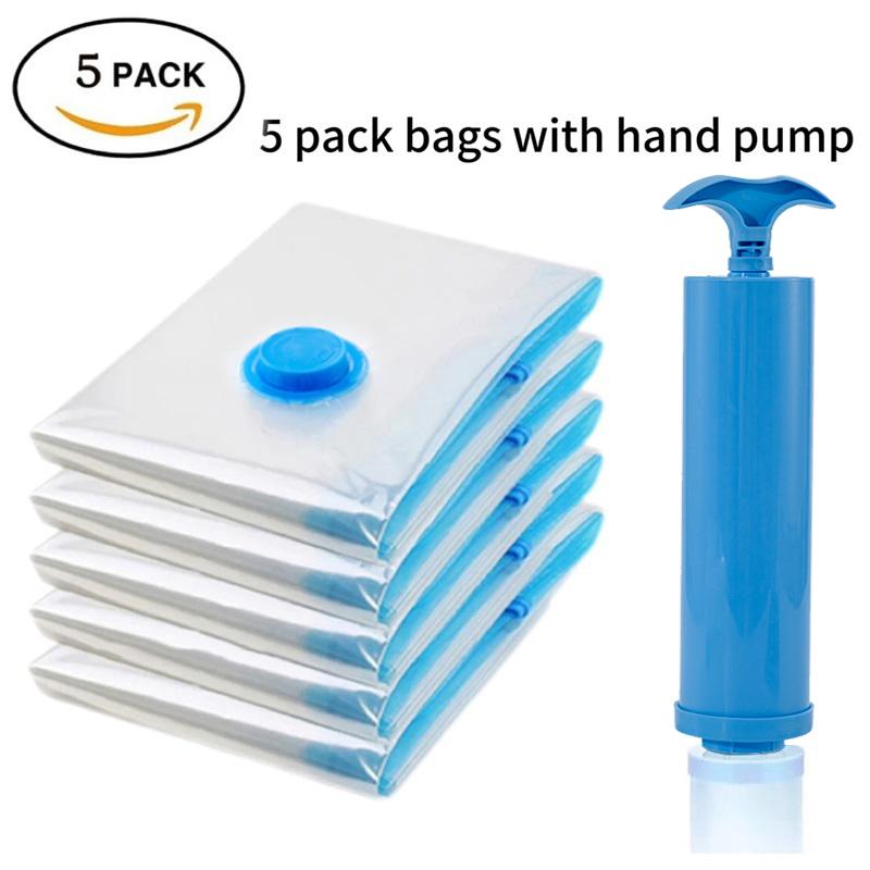 

5/8 Pcs Vacuum Storage Bags For Clothes,Bedding Space Saving Bags Storage Vacuum Seal Packet Folding Compressed Organizer Bag 40x60cm
