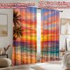 2D flat printing 2pcs Curtain Scene Curtain Tropical Sunset Beach Digital Printed Polyester Drapes Festive Curtains Perfect for