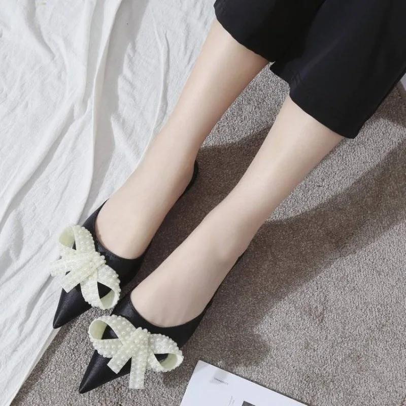 Fashion Women's Slippers and Ladies Sandals Pearl Flat Waterproof Casual Slides 2025 Trend Designer Luxury Small Size Stylish 39 Shoes