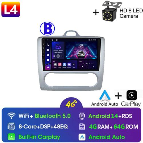 Carplay 4G 2din Android 13 Car Radio for Ford Focus Exi AT 2004-2011 Auto Multimedia Video Player Autoradio Audio Navigation GPS