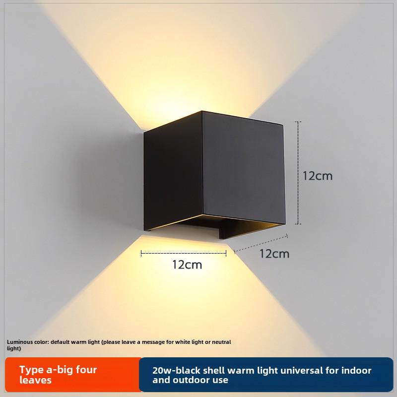LED Outdoor Four-Leaf Clover Wall Light - Up and Down Beam Decoration for Garden and Exterior Walls.