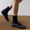 Cowhide Velcro Mary Jane Shoes - Women's Versatile Low-Cut Casual Flats 2025