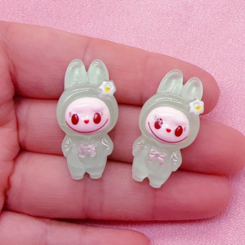 10pcs Resin Cartoon Animal Pendant, DIY Jewelry Making Earrings, Necklaces, Keychains, Jewelry Accessories