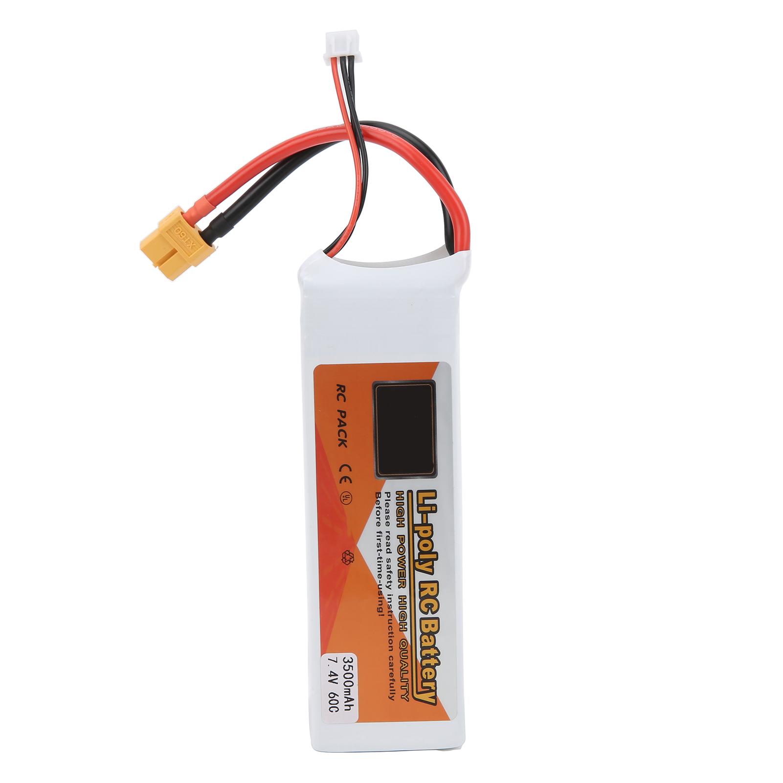 

7.4V 3500mAh 2S 60C Lipo Battery XT60 Plug Rechargeable for RC Drone Helicopter Car Model