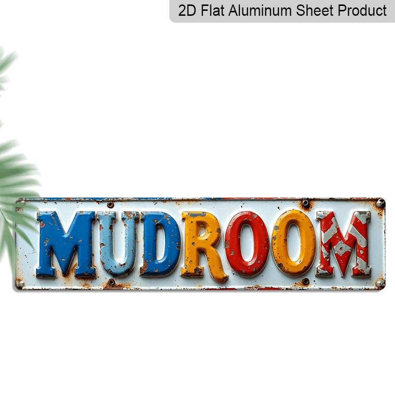 

2D Flat, 1pc retro Style Mud Room Color Letter Aluminum Decorative Sign-15.7×3.94inch-the Most Simple, Durable and Versatile Indoor and Outdoor 40cm x 10cm