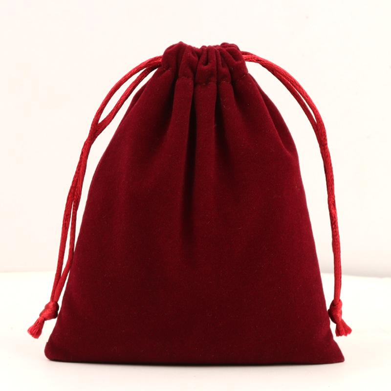 Velvet Drawstring Pouch with Gold Trim - Custom Jewelry Gift Bag