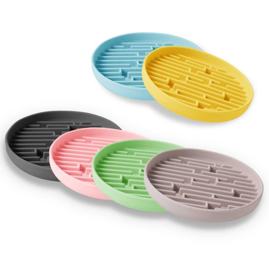 Silicone Dog Slow Feeder Bowl with Suction Cup Anti-Choking Non-Slip Puzzle Food Bowl for Dogs Cats Boredom Anxiety Relief