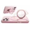 Liquid Silicone Phone Case IPhone 16 Pro Max With 360 Rotating Kickstand Shockproof Magnetic Support
