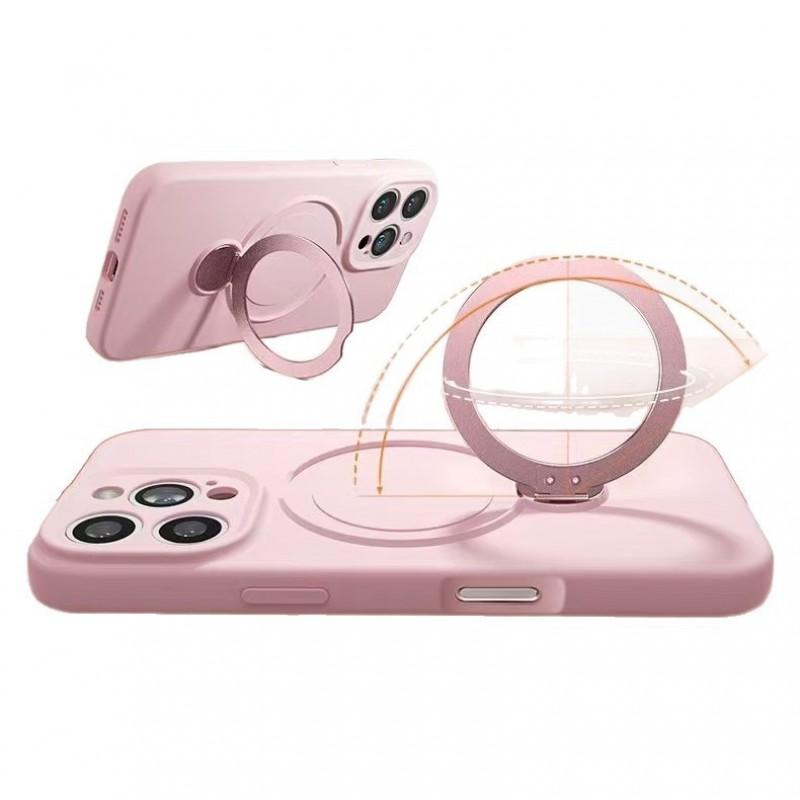 Liquid Silicone Phone Case IPhone 16 Pro Max With 360 Rotating Kickstand Shockproof Magnetic Support
