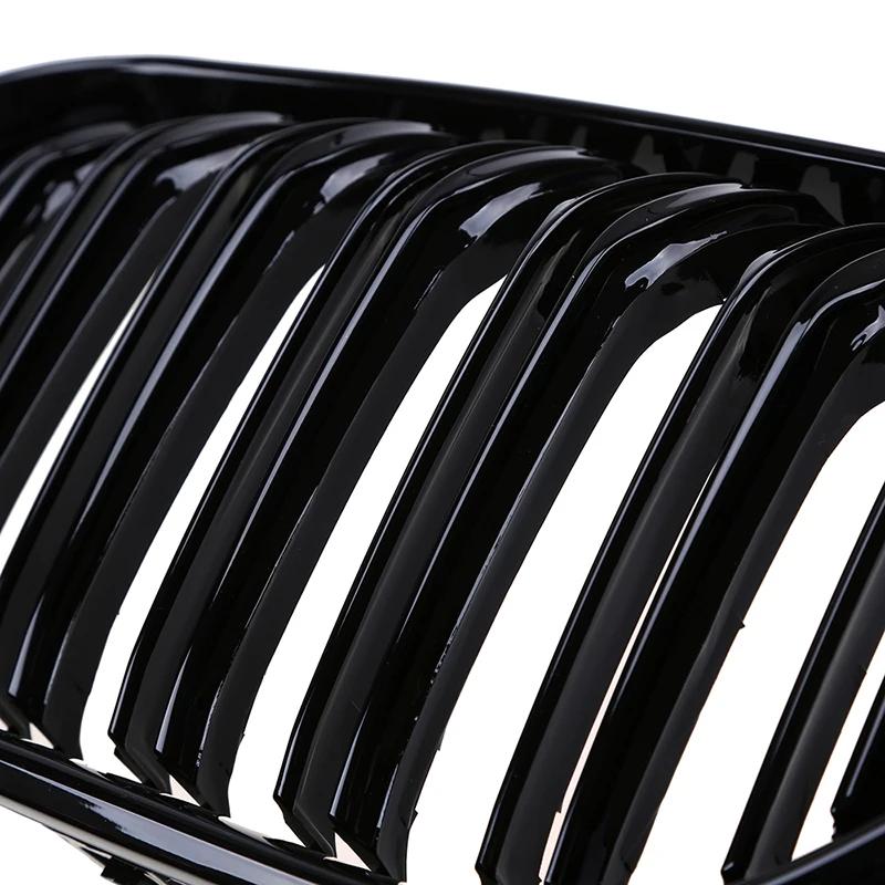 Front Bumper Grilles for BMW 1-Series F20 5-door/F21 3-door 118i/120d/144d/120i 2015-2017 Facelift Double Lines Grills