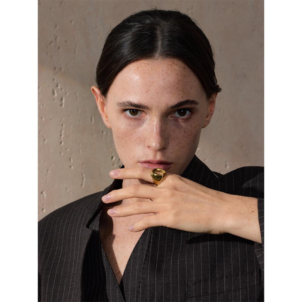 Yhpup 6789# Arrival Stainless Steel Geometric Hollow Fashion Ring Gold & Platinum Color PVD Plated Smooth Trendy Jewelry New