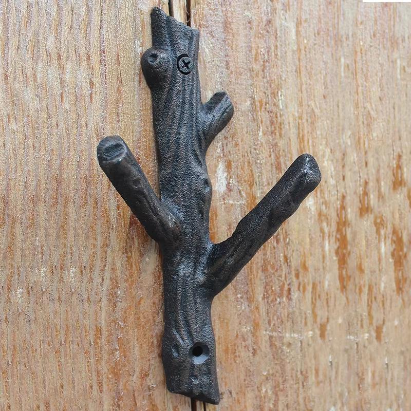 1PC American Rustic Coat Rack Heavy-Duty Wall-Mounted Artistic Branch Space-Saving Decor Multi-Functional Vintage Sturdy 19.3x10cm