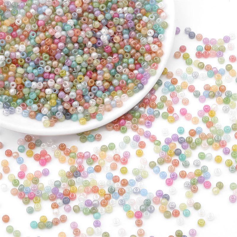 Handgefertigte Imitat-Jade-Creme-Millet-Perlen für DIY-Armbänder, Halsketten, Haarnadeln und Quasten