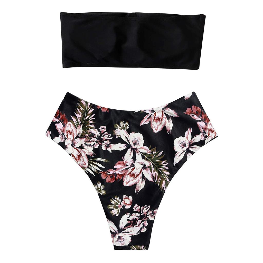 Women's Printing Padded Push Up 2 Piece Bikini Hollow Out Swimsuits Beachweart