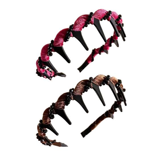 Rhinestone Hairband Elegant Vintage Non Slip Hair Hoop for Women Girls Fashionable Bridal Hair Accessory